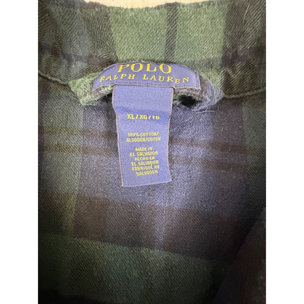 Polo Ralph Lauren Flannel Tartan Plaid Pajama Set Mens XL Green Top Bottom - Picture 6 of 12